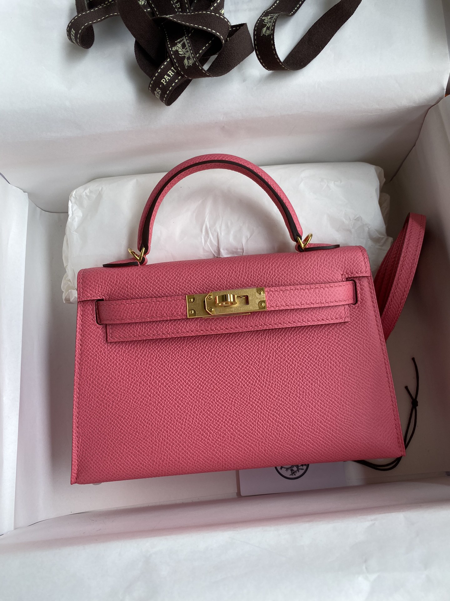 Hermes Kelly Mini II Bag 19CM In Rose Pink Epsom Leather